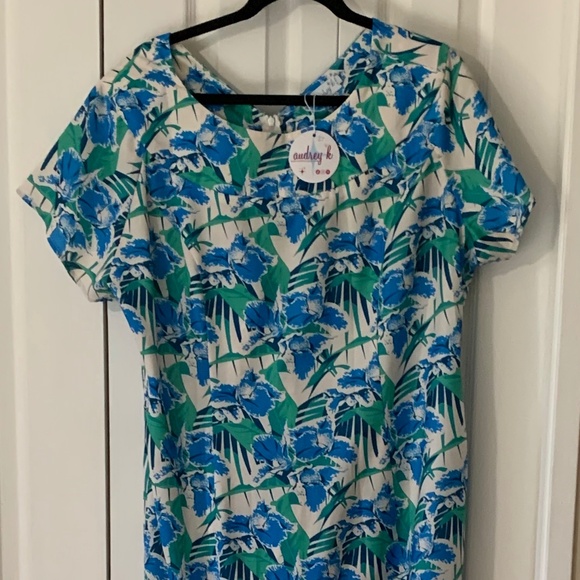 NWT Retro Glam/Audrey K  2xl (16-18) Gwendolyn Hawaiian draped waterfall Dress - Picture 5 of 6